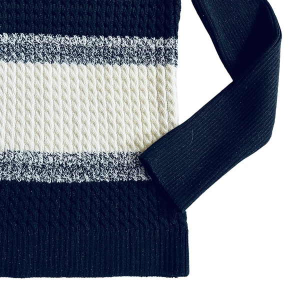 SOLD St. John Sport Knit Ribbed Cable Metallic Cozy Chunky Sweater S - Picture 7 of 8